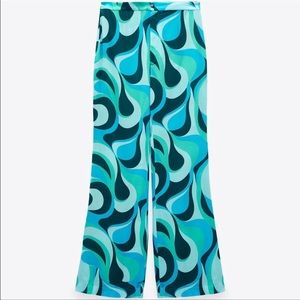 Zara blue groovy printed pant